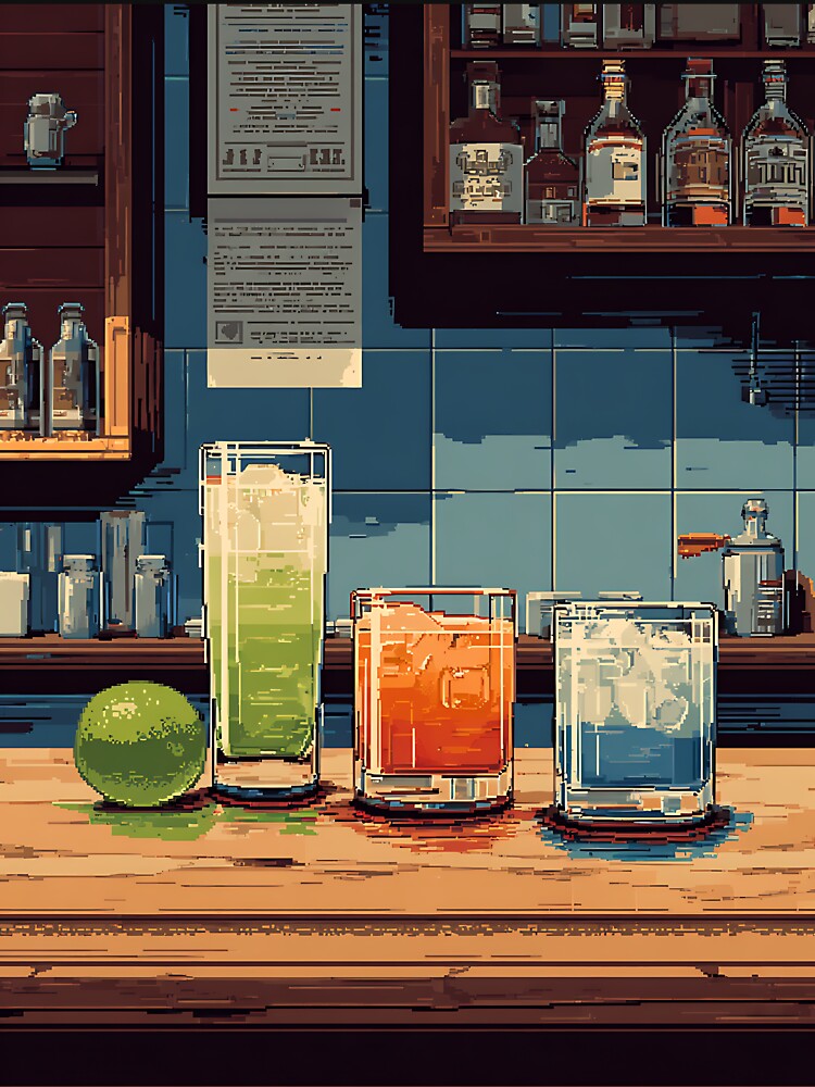 Retro Pixel Art Drink by bapupa