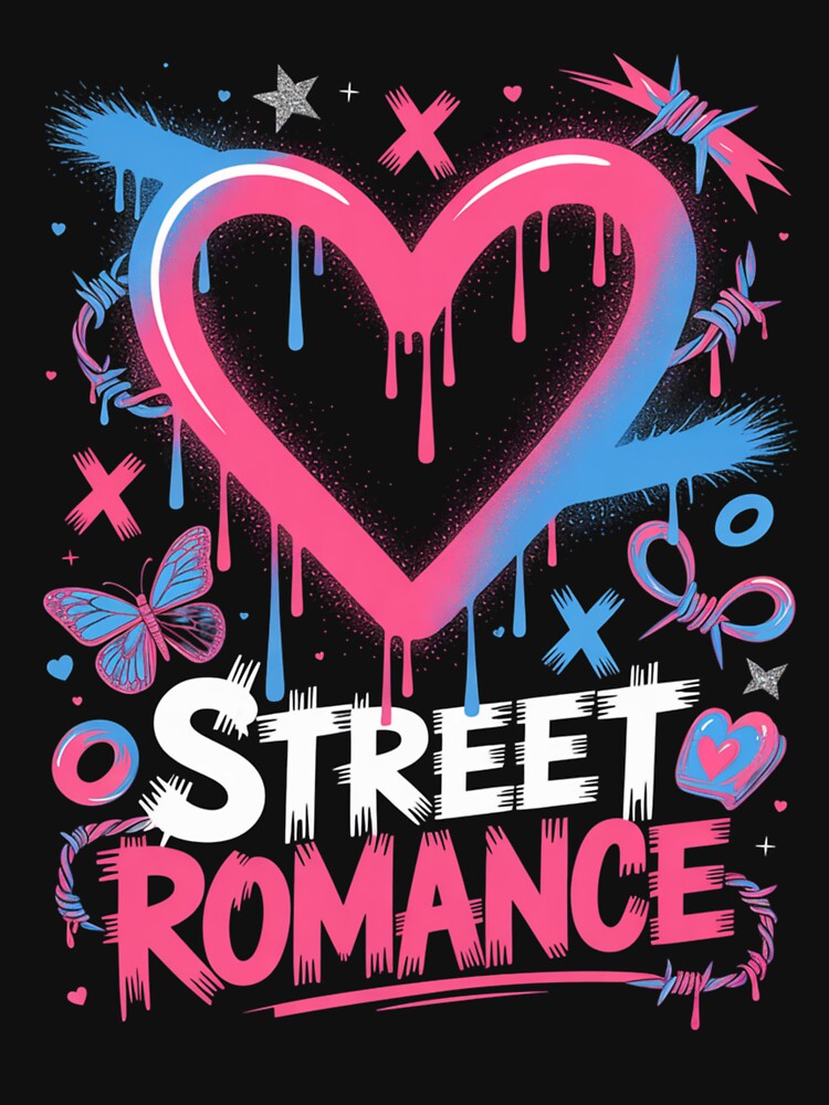 Street Romance Dripping Heart Barbed Wire Butterfly Valentine's Day by DarylWelsh2024