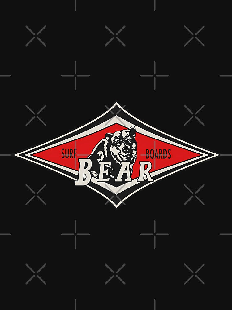 Vintage Surfing Bear Big Wednesday Cult Surfboard Red Surf Logo Diamond Retro T Shirt by LMBasedShop