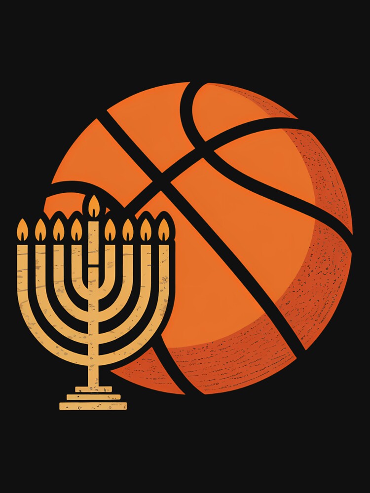 Jewish Basketball Menorah Hanukkah Chanukah Sport Lover by ValerieRodrigue