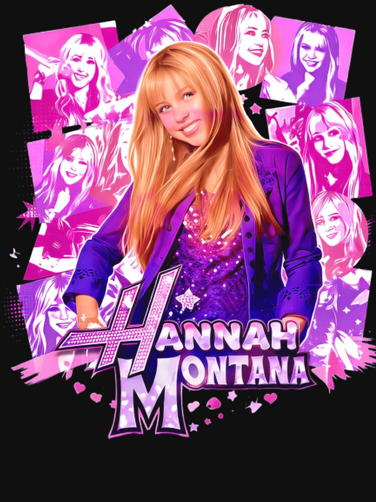 Hannah Montana Pop Star Collage Y2K Purple Aesthetic Fan Art Classic T-Shirt by LightMorningSS