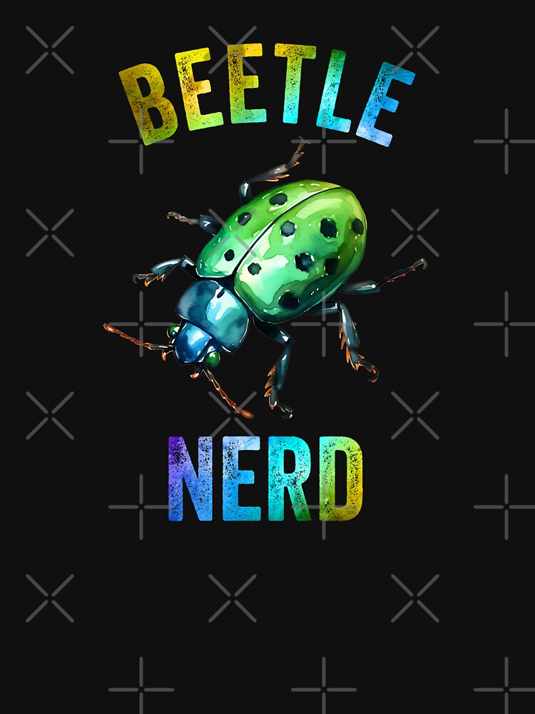 Beetle Nerd Colorful Greens Watercolor Beetle by Zurickdesigns