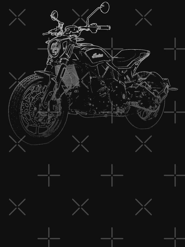 Indian FTR 1200 pencil silhouette motorcycle art naked bike roadster by logotechdesign