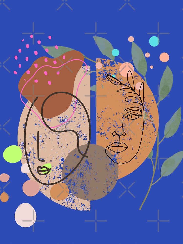 Boho Style Two Woman Face by ARTCLAYSTO