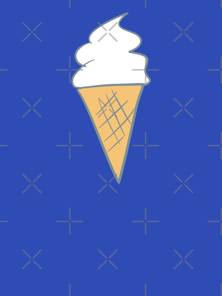 Soft-Serve Cartoon Style Vanilla 99 Ice Cream Pattern Brown background by Karen Ekdahl