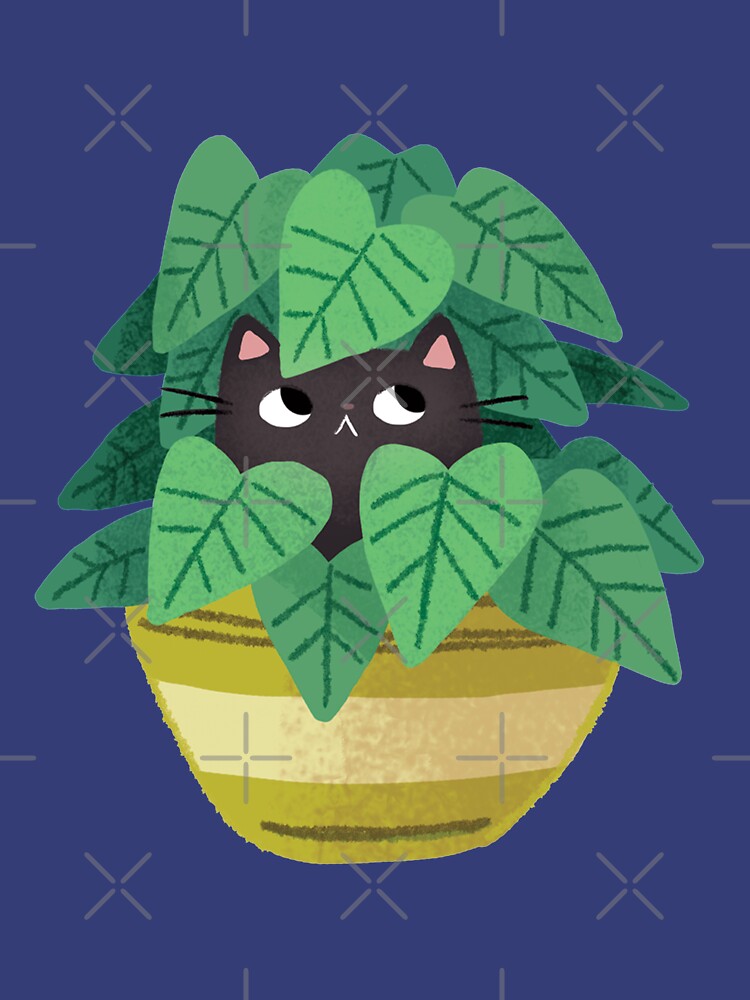 Black Cat In planter by michelledraws
