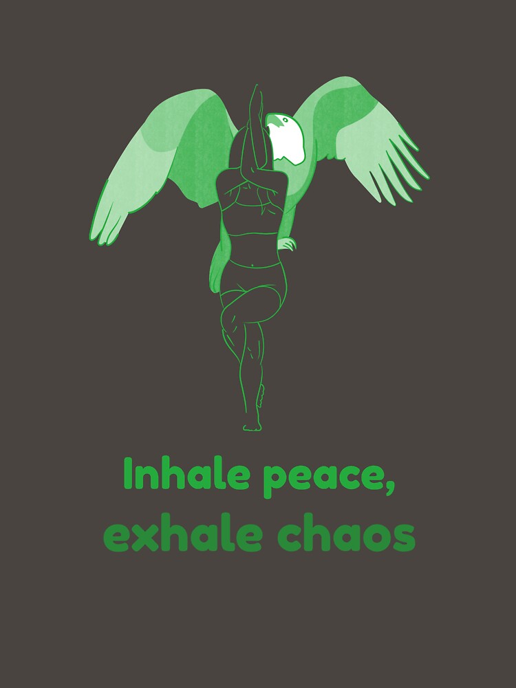 Eagle Yoga Pose Garudasana – Inhale Peace Exhale Chaos Meditation Yoga Design by WellspringXflow