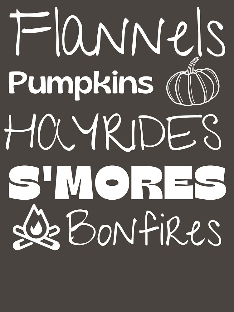 Flannels Pumpkins Hay Rides S'mores and Bonfires by RunThatApparel