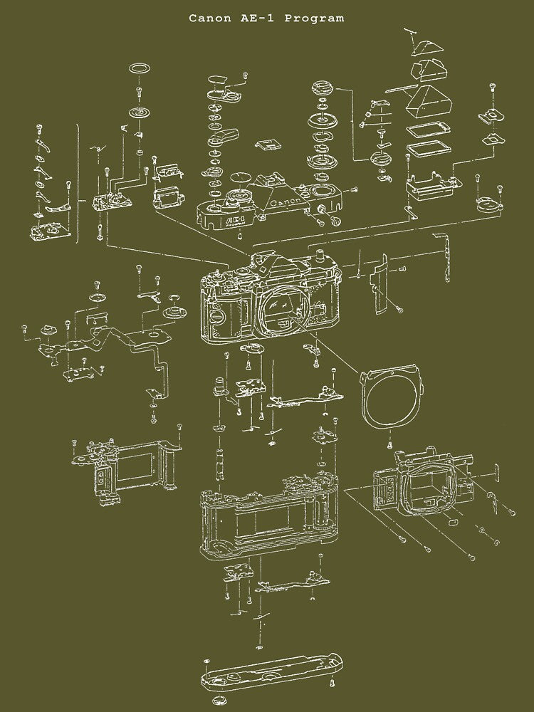 Canon AE-1 Program exploded view by KWISMIKWIKI