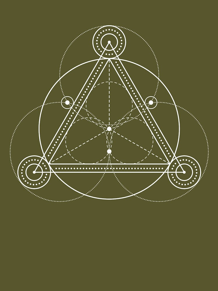 Sacred Geometry, Encircled Triangle, Spiral within a Triangle by Numbers-Art