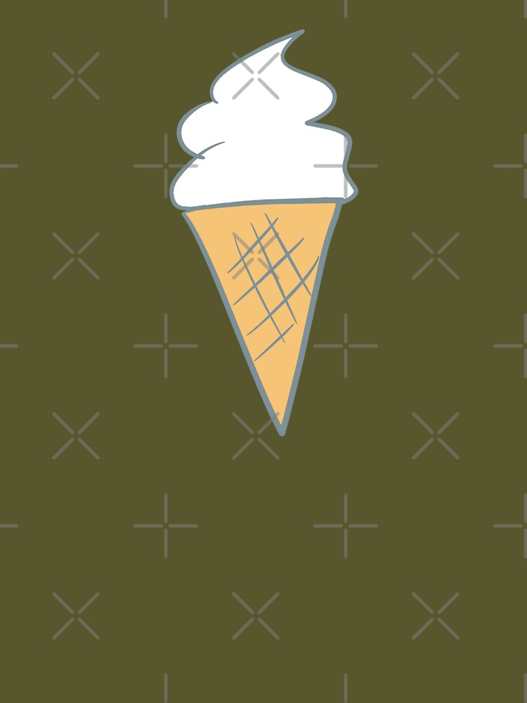 Soft-Serve Cartoon Style Vanilla 99 Ice Cream Green by Karen Ekdahl