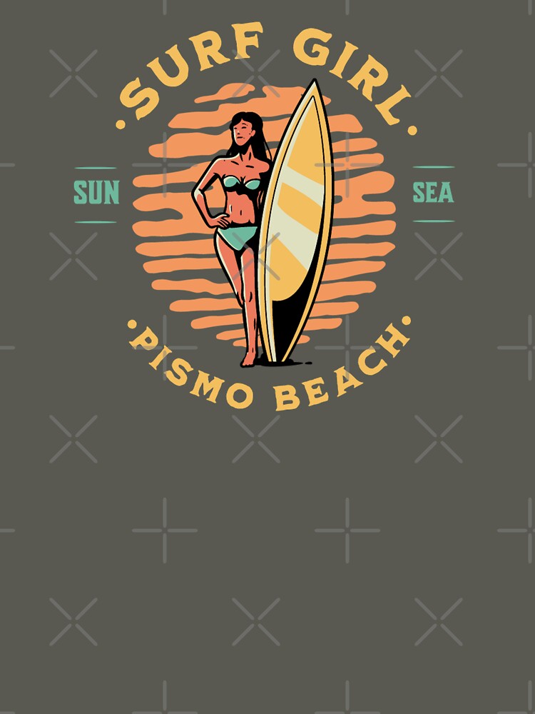 Surfer Girl Surfing Pismo Beach Surfing California by CattlettArt