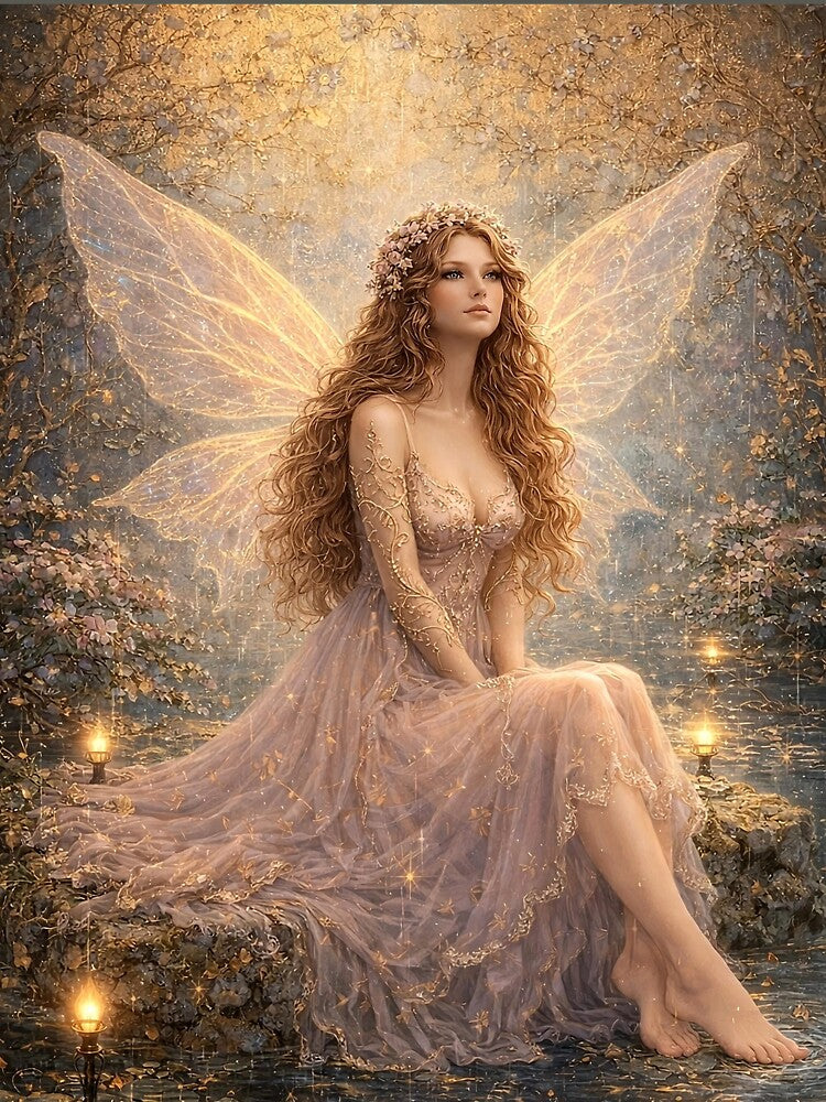 Dreamy Celtic Fairy in Soft Golden Tones by doinitzart