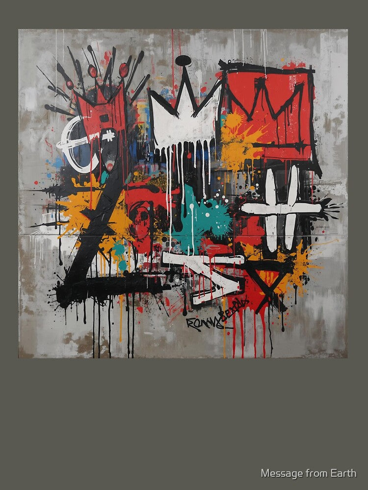 Urban Neo-Expressionist Graffiti - Crown and Chaos #2 by Message from Earth