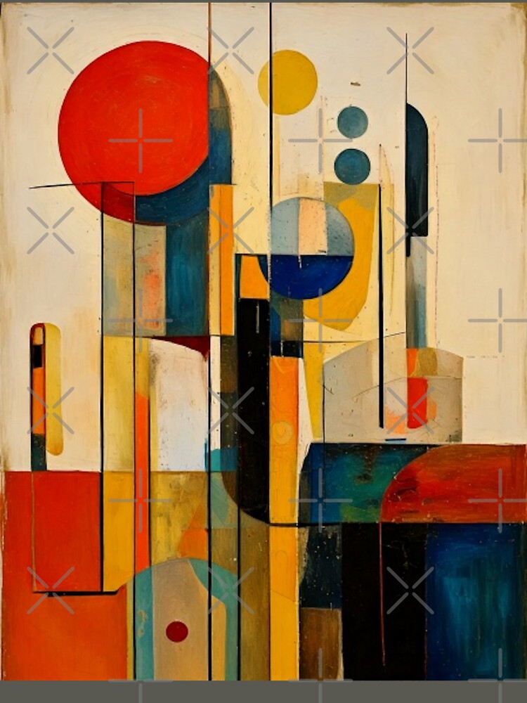 Mid-Century Modern Abstract – Vintage Earth Tone Geometric Painting – Retro Modernist Art by CattlettArt