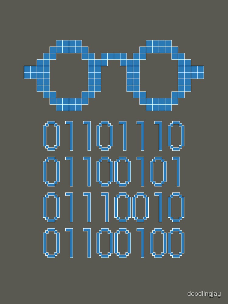 Binary Code Nerd Glasses by doodlingjay