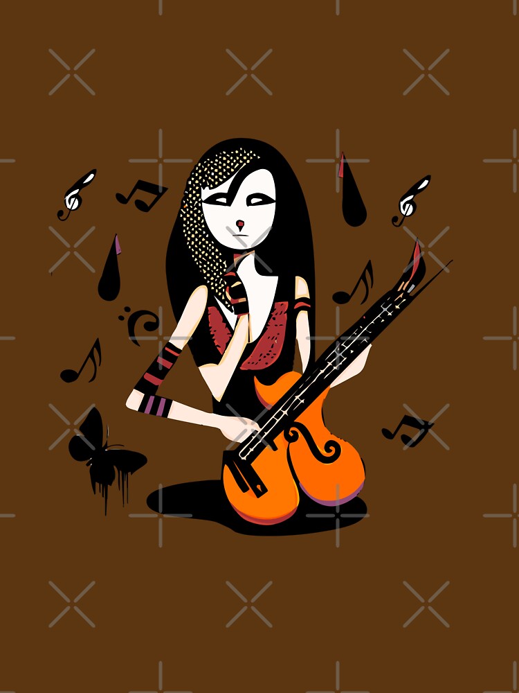 "Melodic Strings: Black Blouse and Violin" by FunnyShopGirl