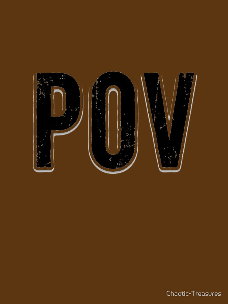 POV Grunge Distressed T-Shirt Monochrome Serif Graphic Tee by Chaotic-Treasures