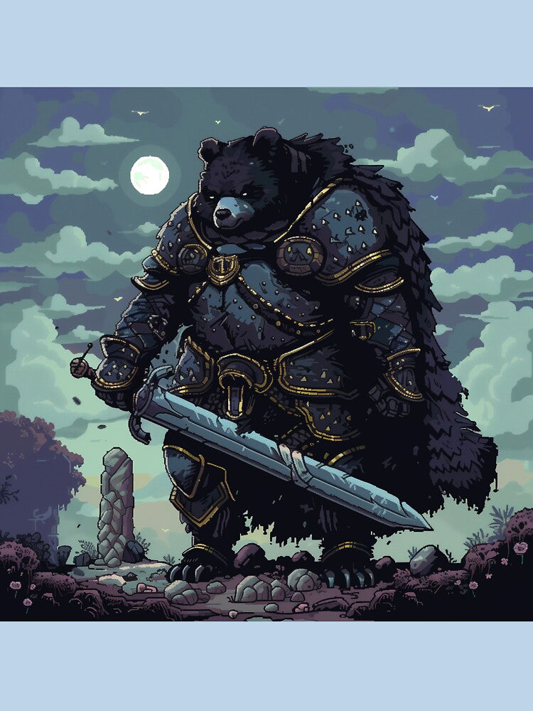 Black Bear Pixel Knight by Kaos-Bit