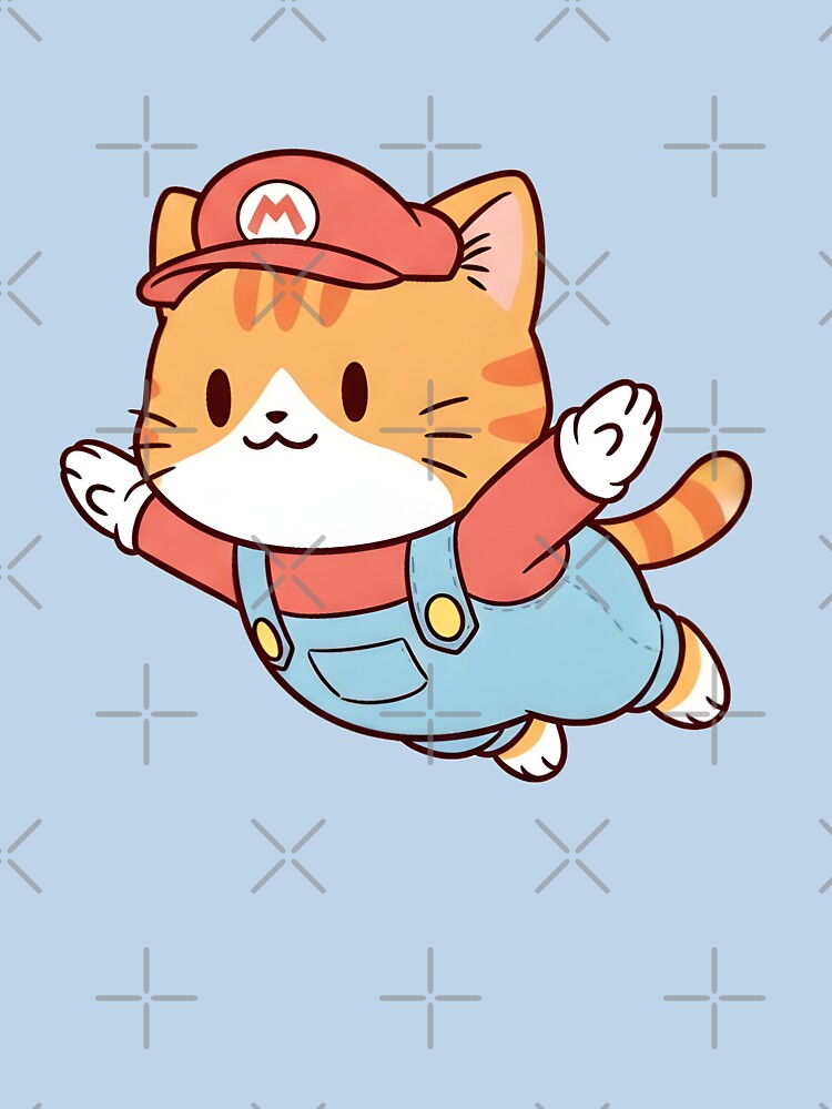 Cute Flying Cat in Plumber Outfit by CuteKats