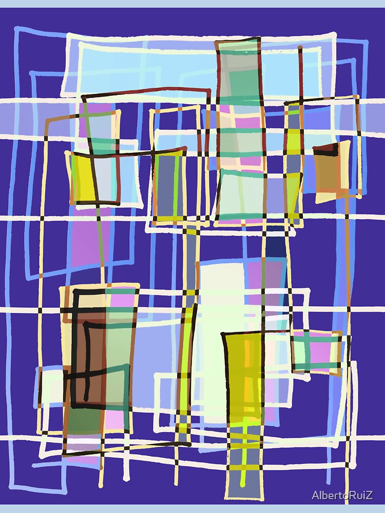Blue abstract geometric composition by AlbertoRuiZ