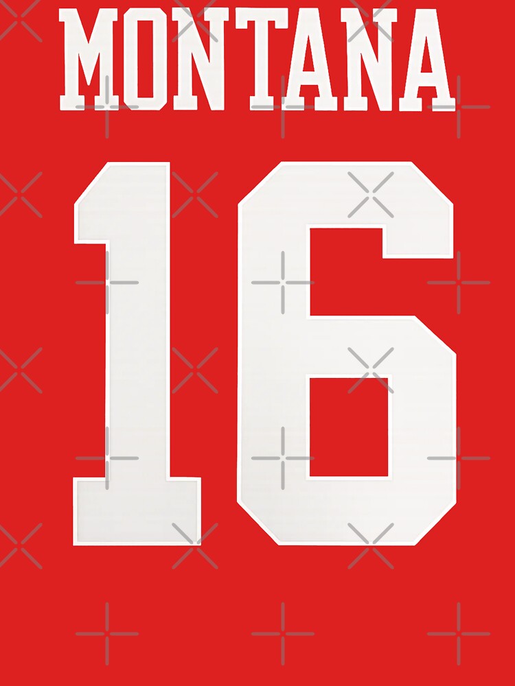 Joe Montana #16 Jersey Typography Art – Classic Football Legend by TheArtOfCar