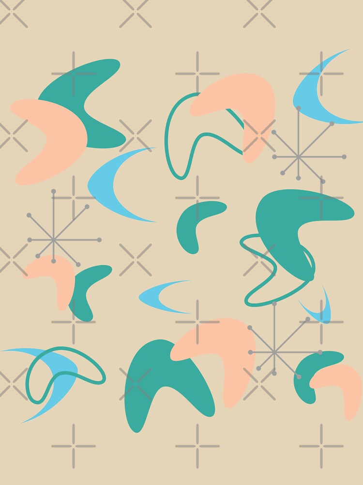 1950s style shape pattern - Retro Shapes - Mid-Century Modern by CattlettArt