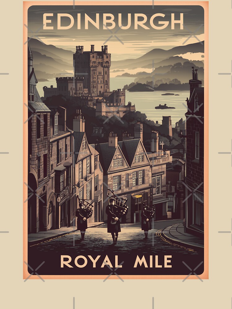 Edinburgh Vintage Travel Poster by TravelerRat