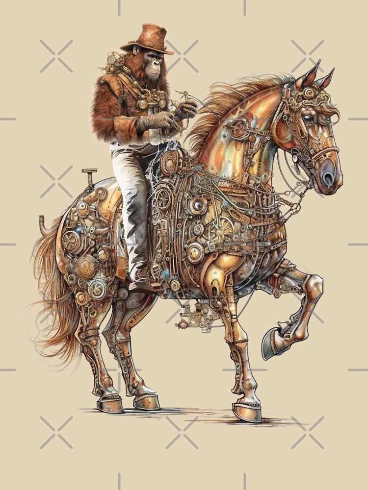 Steampunk Orangutan Riding by Astralia