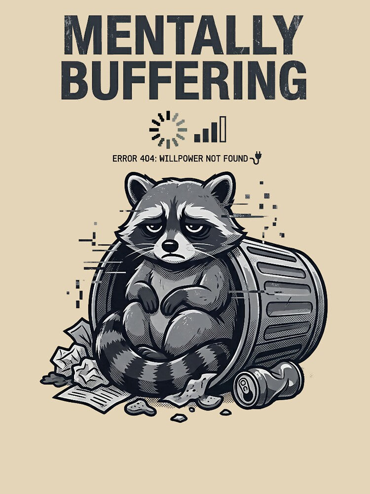 Mentally Buffering Raccoon Tee – Alt Meme Shirt by ZyxDes