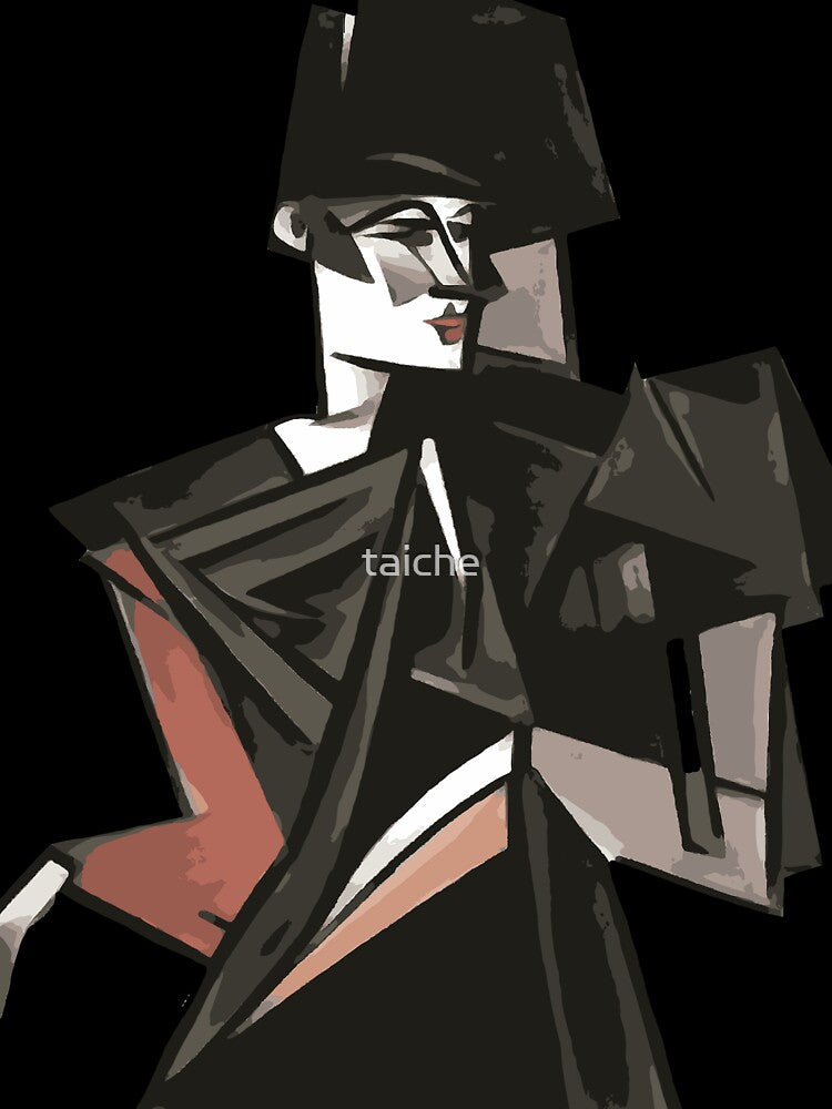 Goth Girl Dancing Geometric Abstract Art by taiche