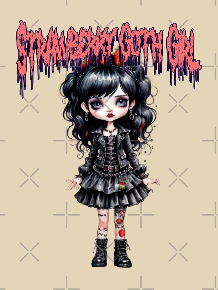 Cute Kawaii Goth Girl in watercolor paint by EmeraldCauldren