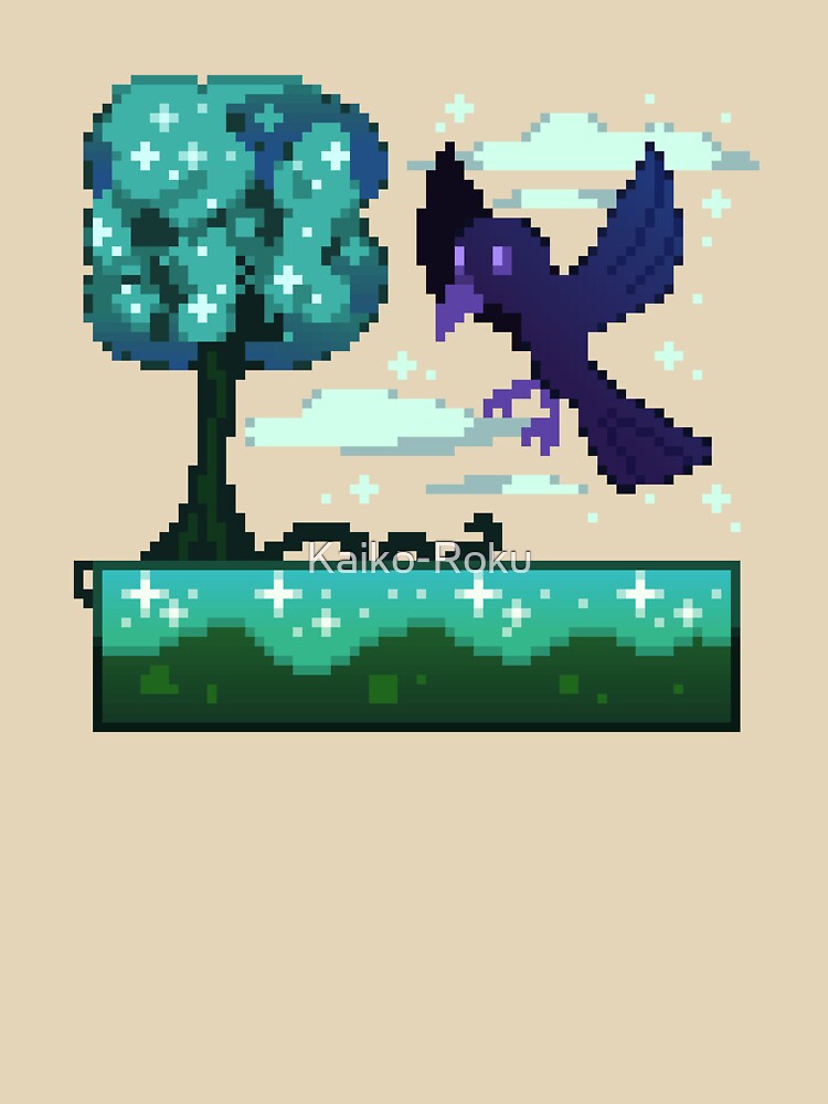 Pixel Art - Crow and Tree by Kaiko-Roku