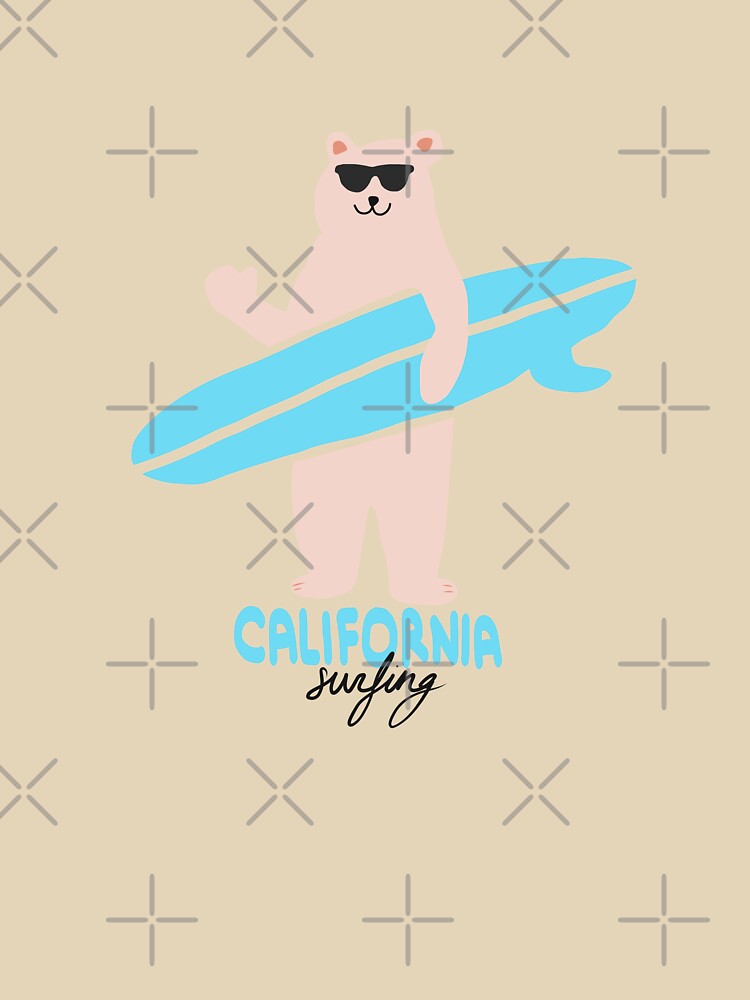 sURfing bear surf California USA surf cool bear handmade by Tropical Blood