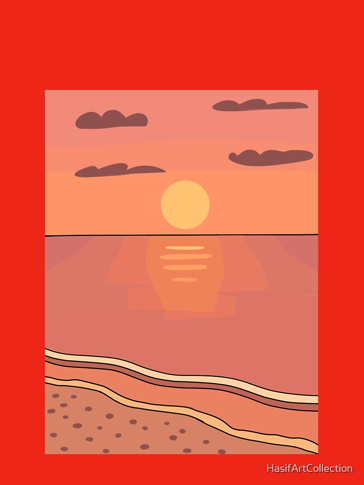 Sunset minimalist landscape. by HasifArtCollection