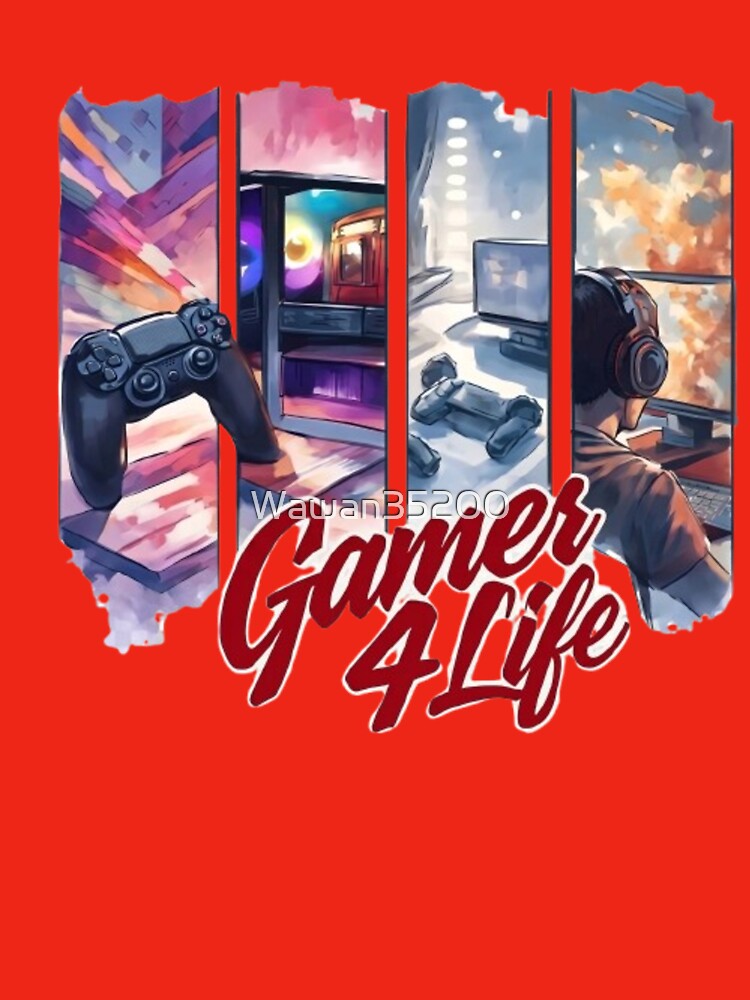 Gamer 4 Life – Stylized 4-Panel Gaming Poster | Modern Retro Digital Art by Wawan35200