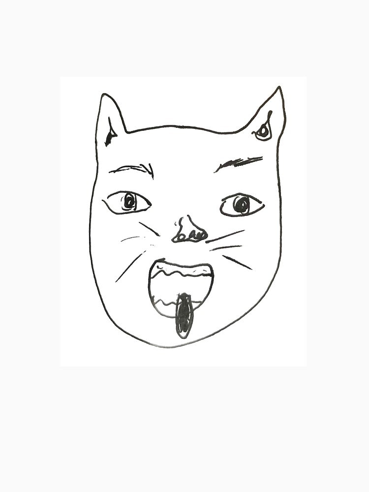 Cat line drawing by Silvermoonprint