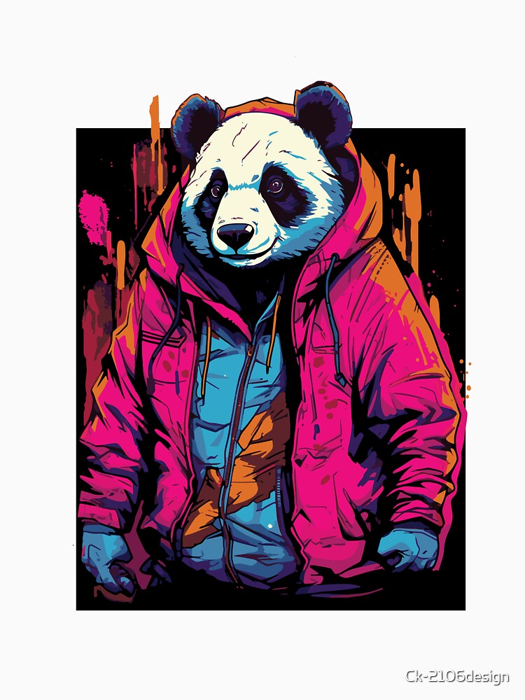 illustration of a panda bear wearing pink clothing by Ck-2106design
