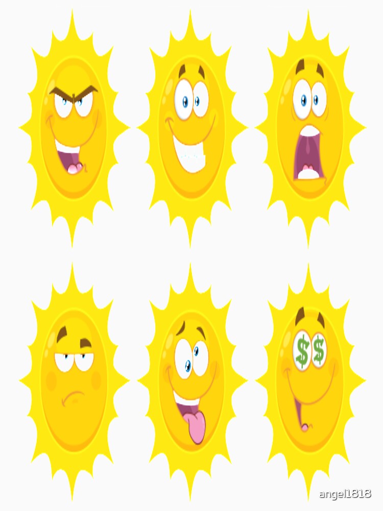 Funny yellow sun face sticker by angel1818