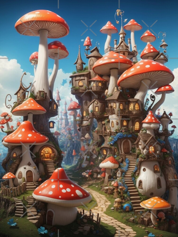 Whimsical Mushroom Village C by Vitalka-uk