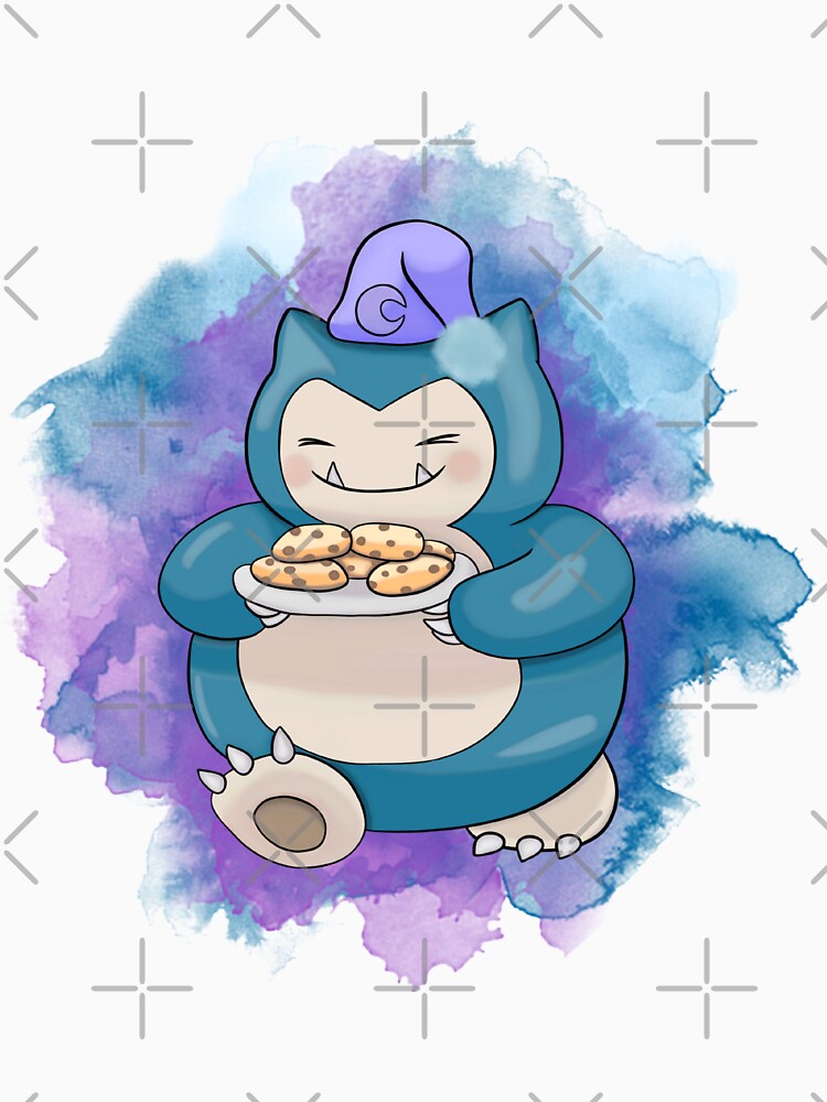 Snorlax With Cookies and watercolour by DreamDesigns25