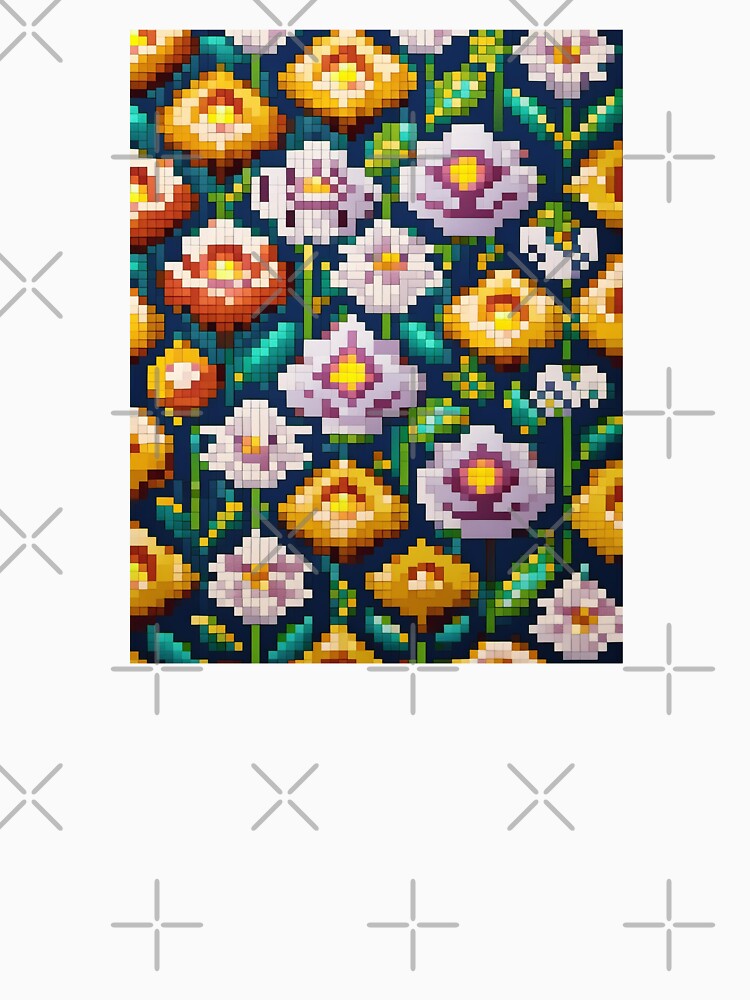 pixel flower pattern 2 by ilomuilo