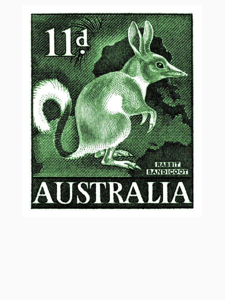 1959 Australia Bandicoot Postage Stamp by retrographics