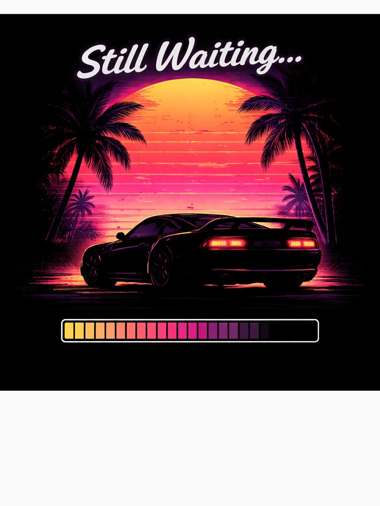 Still Waiting Gaming Aesthetic Retro Sunset Vaporwave Style by Frenais Design
