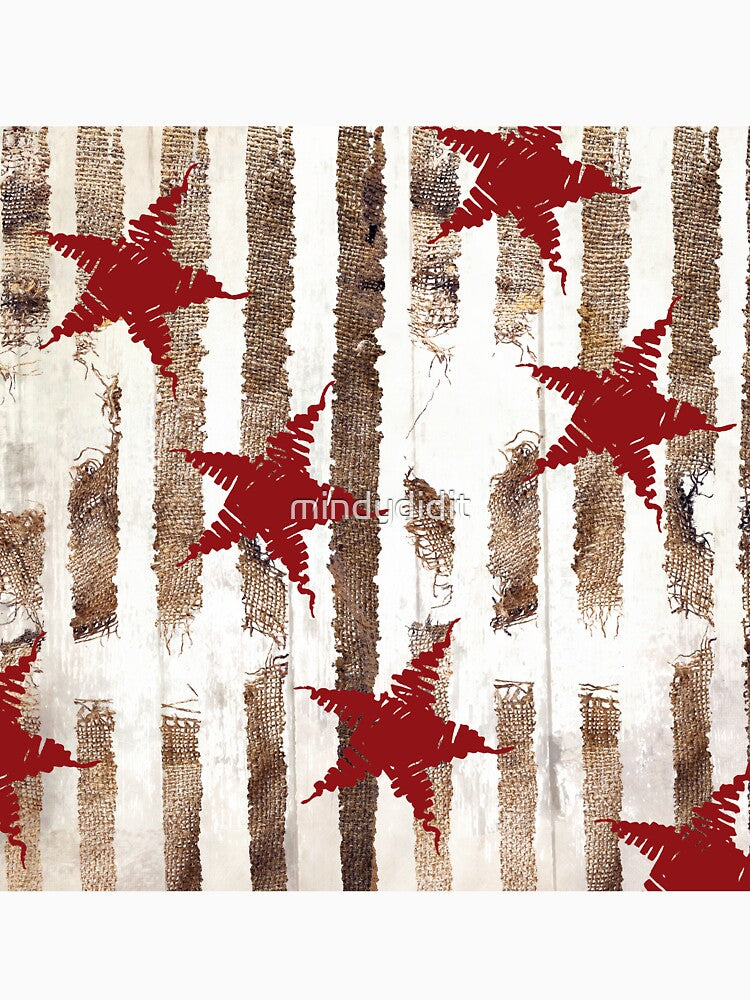 Rustic Holiday Snowflakes and Burlap by Sasha Art Gallery