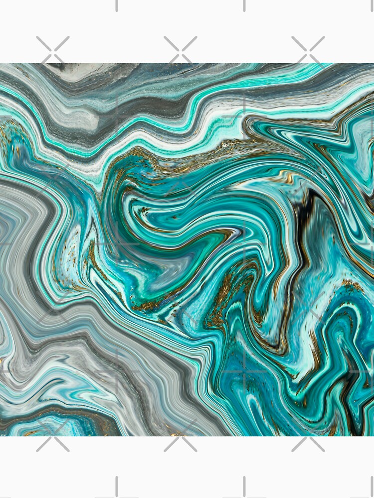 Agate Abstract Teal, Gray, White, Brown Swirl Pattern by silviaol