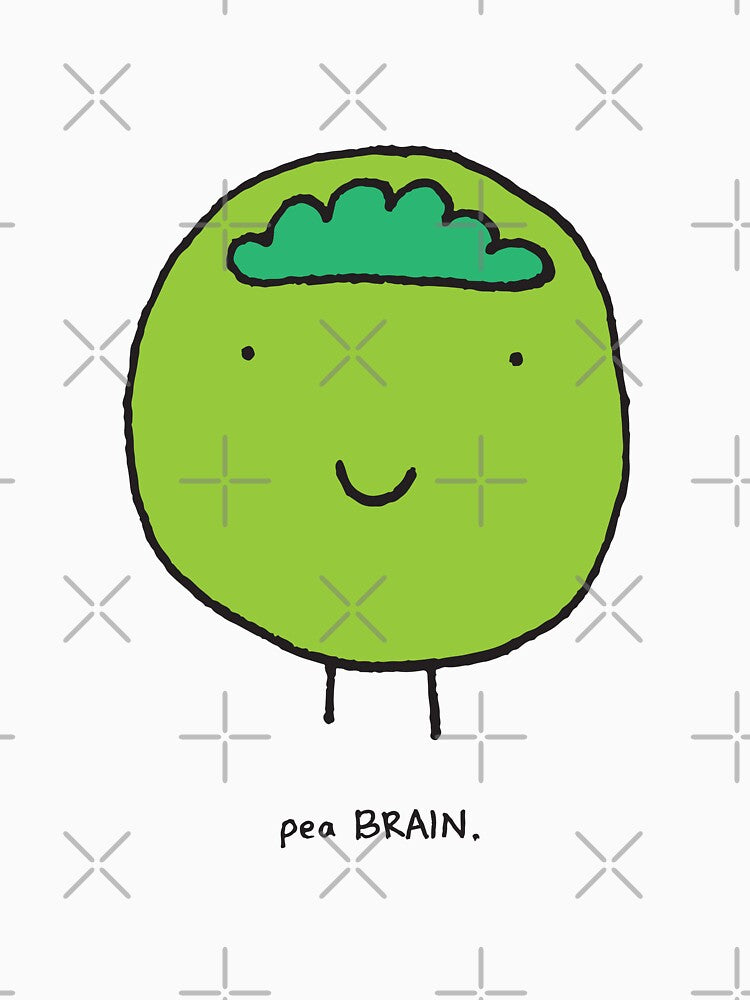 Pea Brain - Cute Doodle by emmafeneley