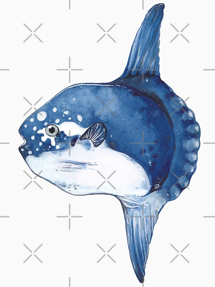 Ocean Sunfish - Mola Mola by a swarm of ants