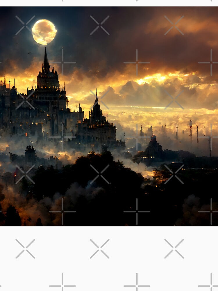 Fantasy Castle Under Moonlit Skies by Amr Siam