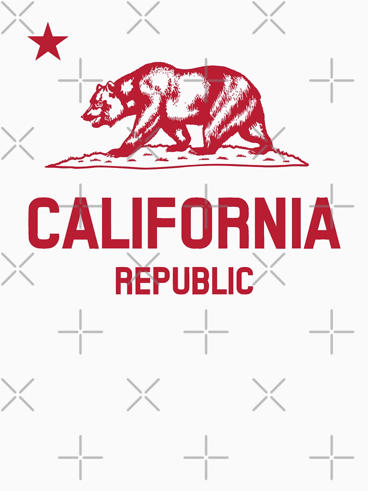 California Republic 'bear flag revolt' - red print by retropetrol